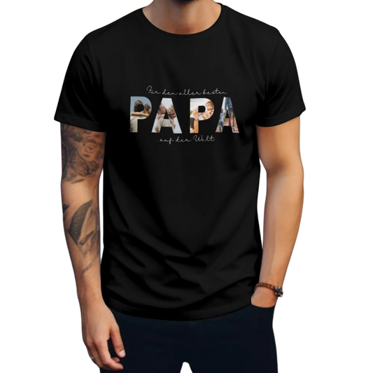 Personalisiertes PAPA T-Shirt mit Foto – Geschenk für Vatertag oder Geburtstag