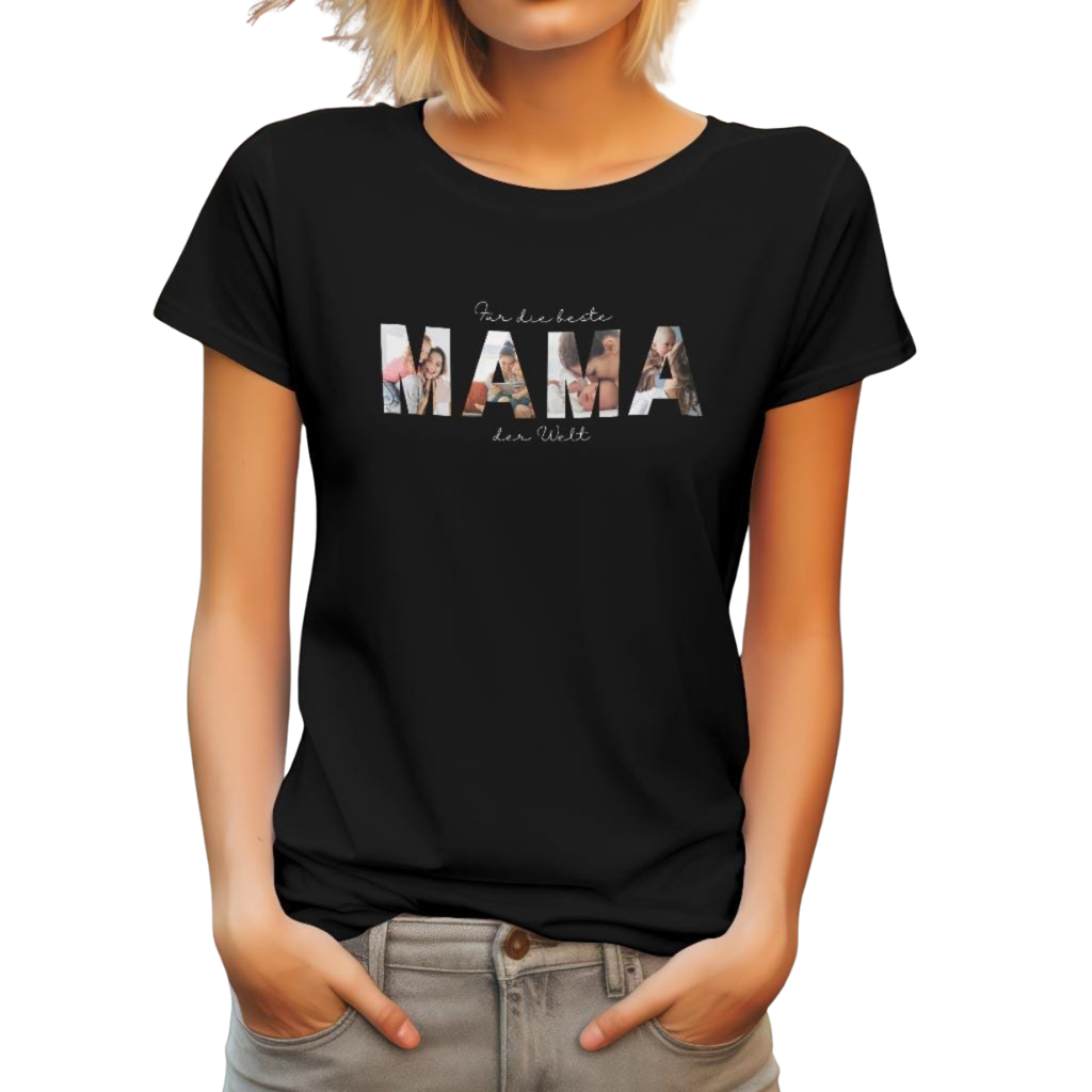 Personalisiertes MAMA T-Shirt mit Foto – Geschenk für Muttertag oder Geburtstag