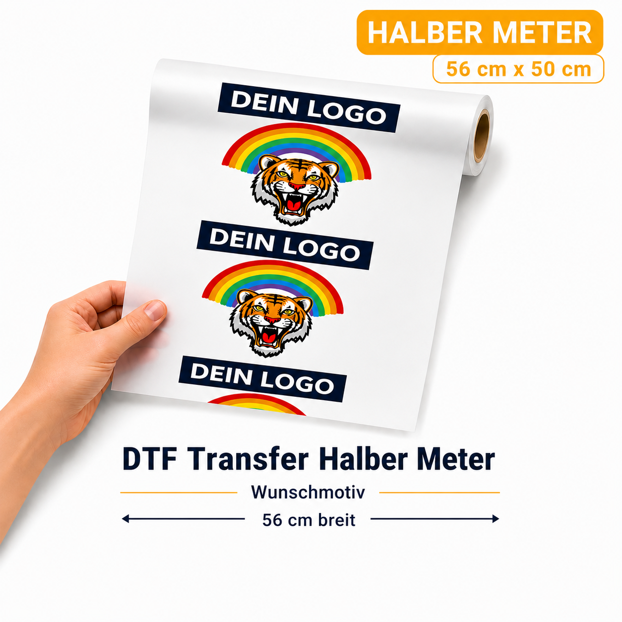DTF Transfer Meterware 56x50 cm – Wunschmotiv | Hot Peel DTF Transferfolie