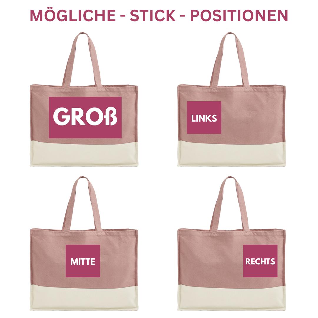 Shopper Tasche besticken lassen mit Namen – Westford Mill Bio Baumwollcanvas Tasche personalisiert